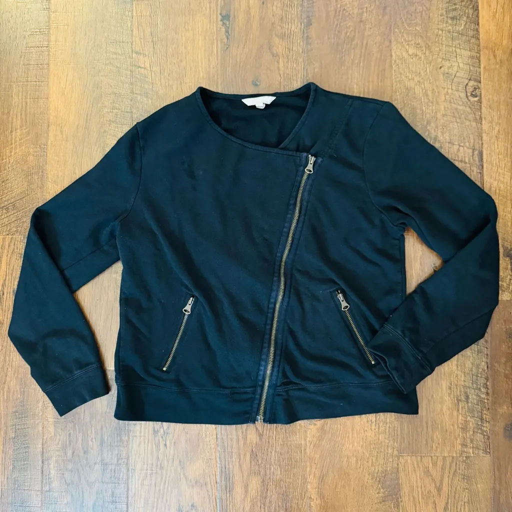 BANANA REPUBLIC zipper moto sweatshirt jacket, size XL - Image 4