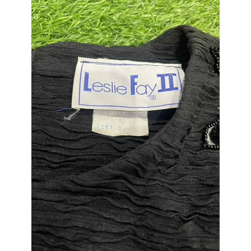 Leslie‎ Fay Vintage 1990s Womens Autumn Fall Leaves Sequin  Top  Xl - Image 4