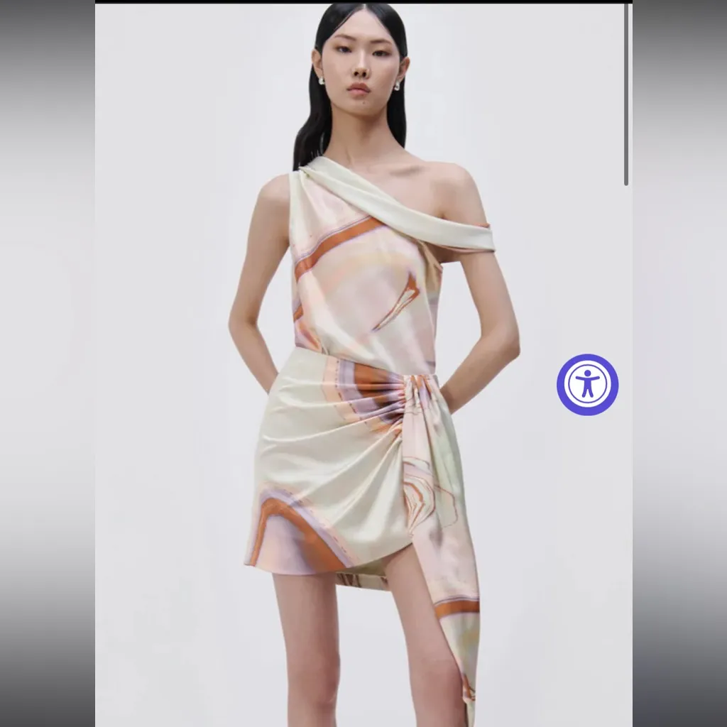 JONATHAN SIMKHAI Mae seafoam marble printed skirt NWT 2 $395 - Image 2