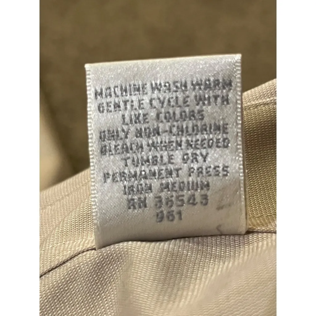 Van Heusen Womens XL Beige Button-Up Blouse Cotton & Polyester - Image 7