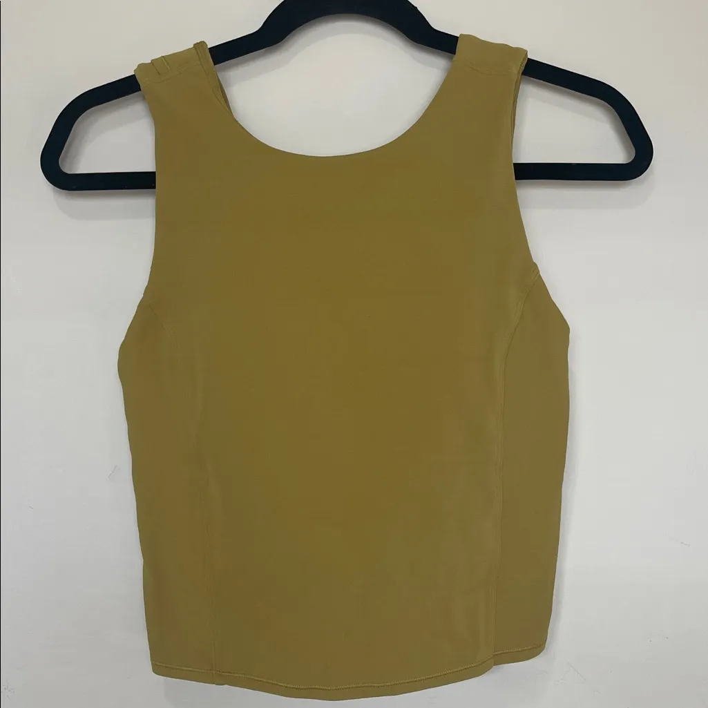 Lululemon Nulu Twist-Back Yoga Tank Top Sleeveless Size 6 Auric Gold Athletic - Image 3
