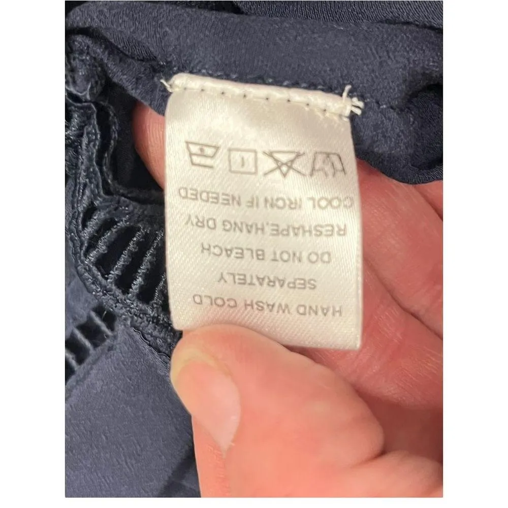 Sigrid Olsen Signature Sleeveless Boho Shift Dress Women  Size 10 Navy Blue NWOT - Image 7