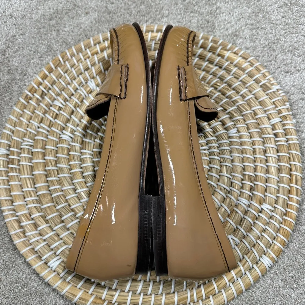 Cole Haan Women’s Tan Patent Leather Penny Loafers Nike Air Soles Size 9.5 - Image 6