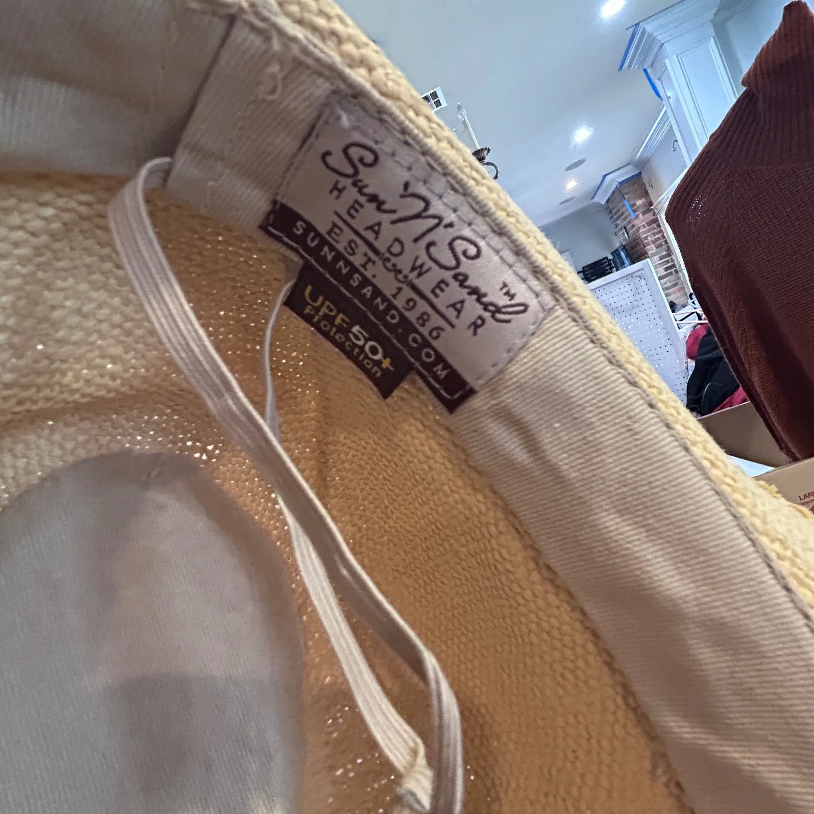 Sun n Sand Headwear Straw Hat Wide Brim Leather Band UPF 50+ Protection Tan - Image 6