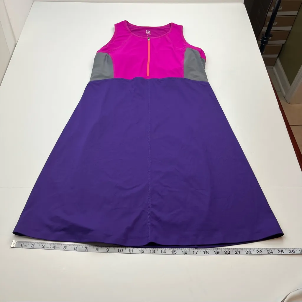 Title Nine Pink Purple Color-block‎ Sleeveless Athletic Dress Womens Size Large - Image 2