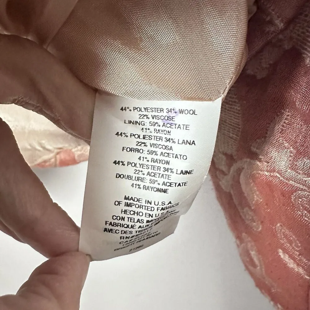 Vintage BEBE Blazer Womens Brocade Crop Pink Y2k Jacquard Classy Sophisticated 6 - Image 4