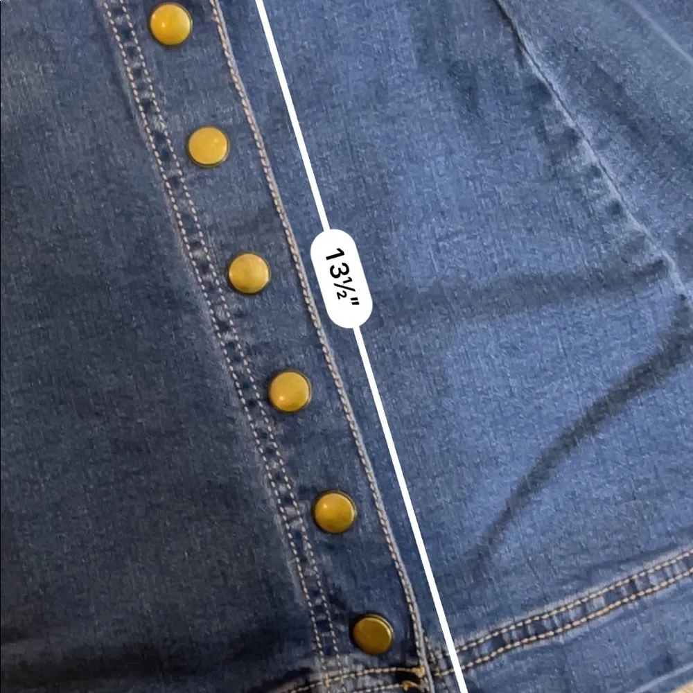 Free people a line button down Jean skirt - Image 3