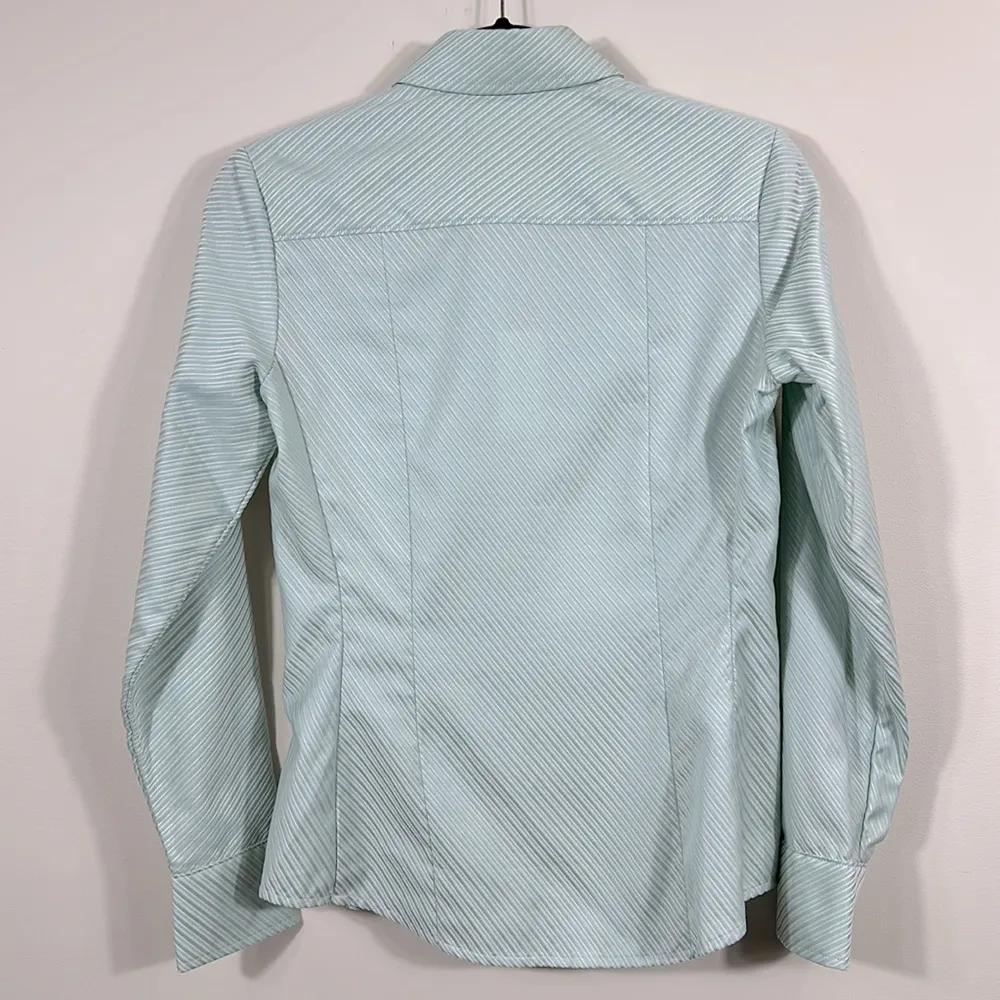 Banana Republic Seafoam Green Work Office Fitted Longsleeve Shirt Women Small - Image 2