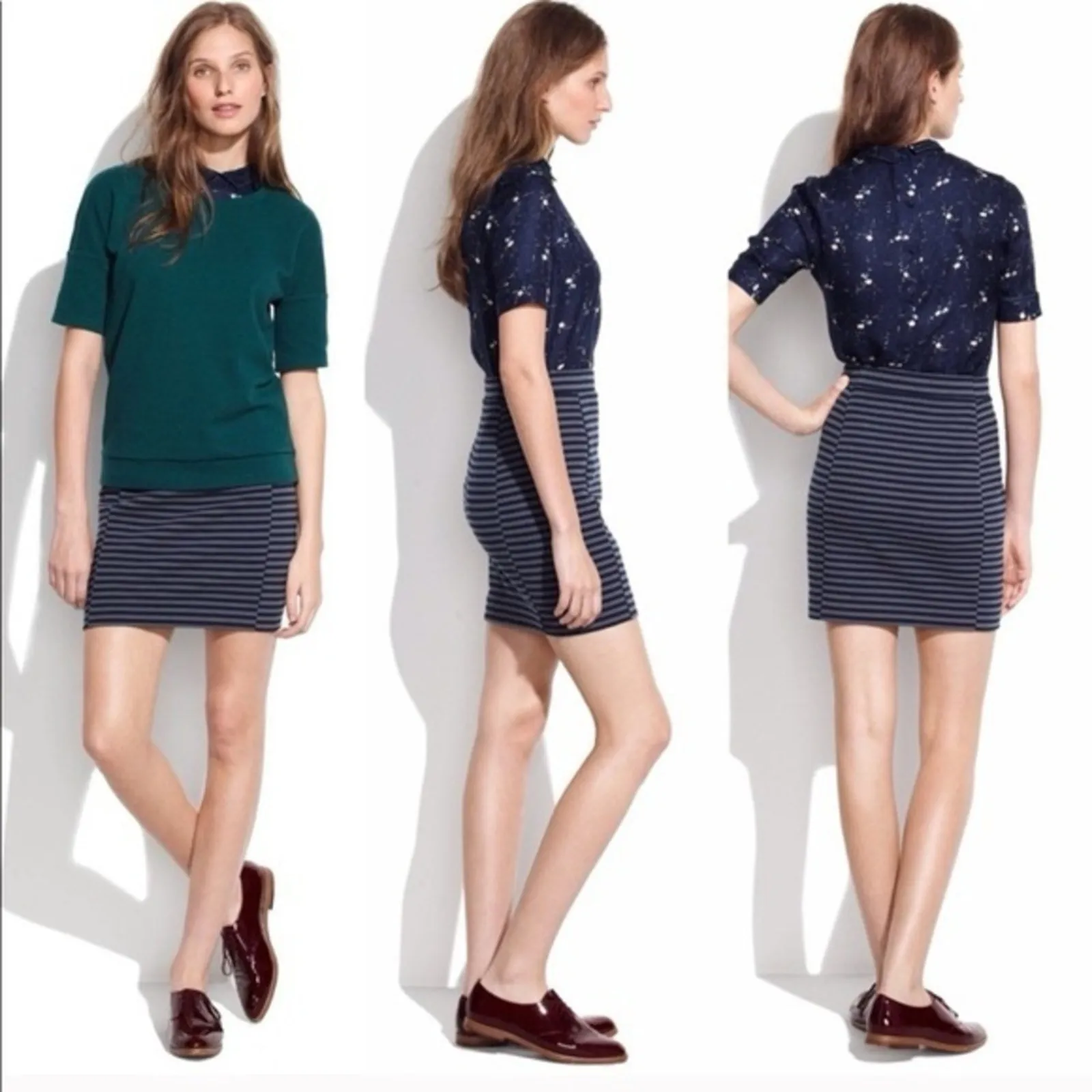 MADEWELL Mini Skirt Womens Size Medium Striped Casual Preppy Academia Twee Chic - Image 6