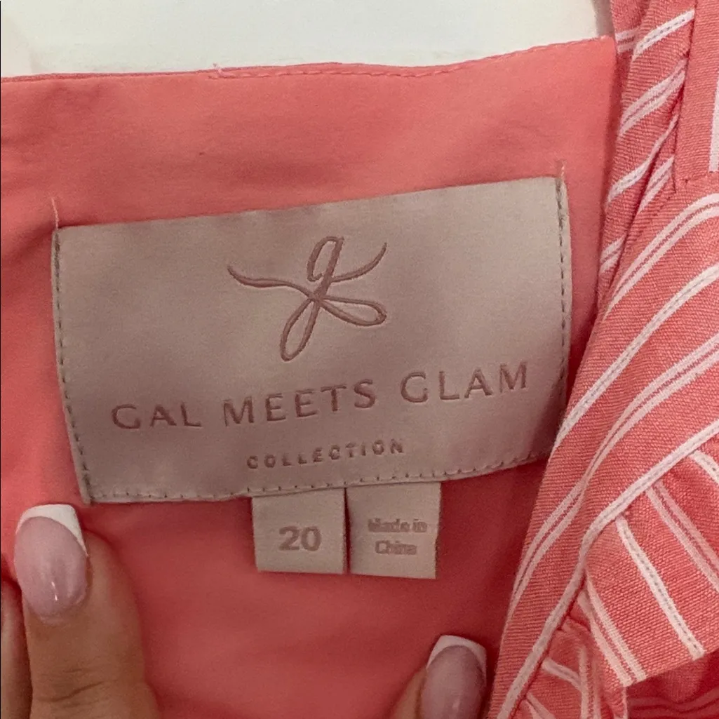 Gal Meets Glam Collection Courtney Rio Stripe Lawn Maxi Dress Size 20 - Image 8