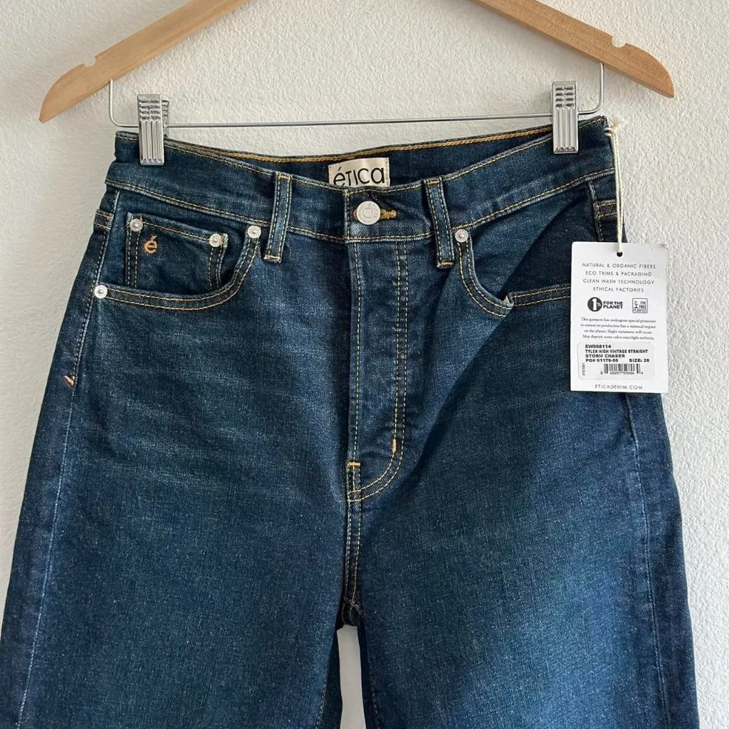 Etica Tyler High Vintage Straight Jean in Storm Chaser, Size 26 - Image 6