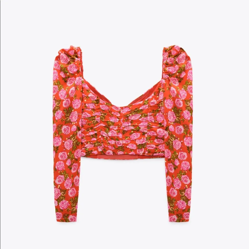 ZARA Floral Draped Top - Image 5