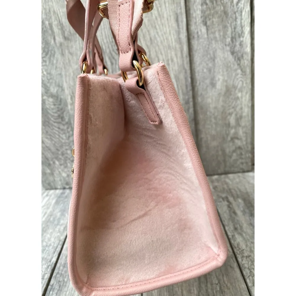 Juicy Couture Pink Diamond Velour Tote – Logo Strap & Heart Charm - Image 3