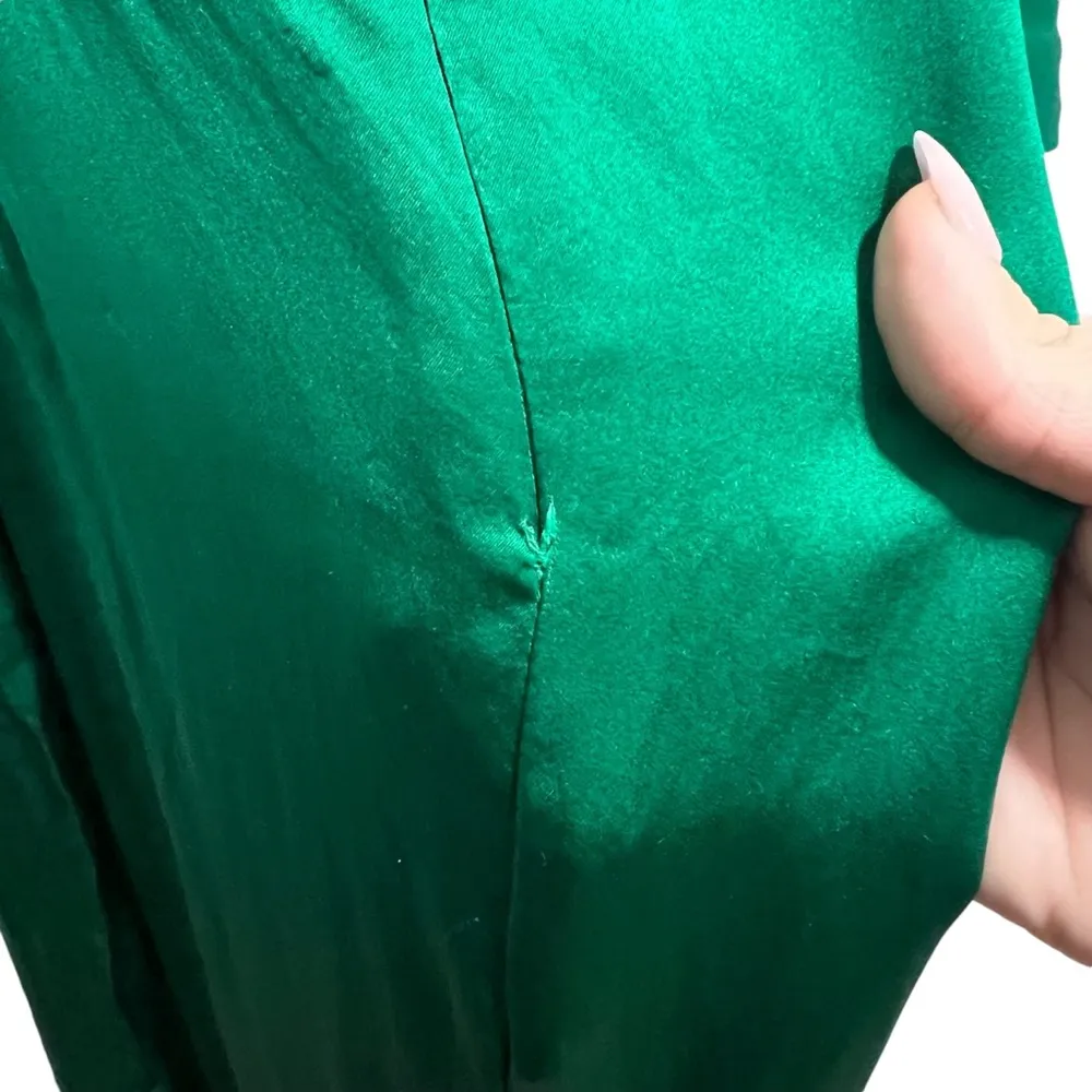 X Revolve Mezcal 100% Silk Maxi Gown In Dark Green - Image 8