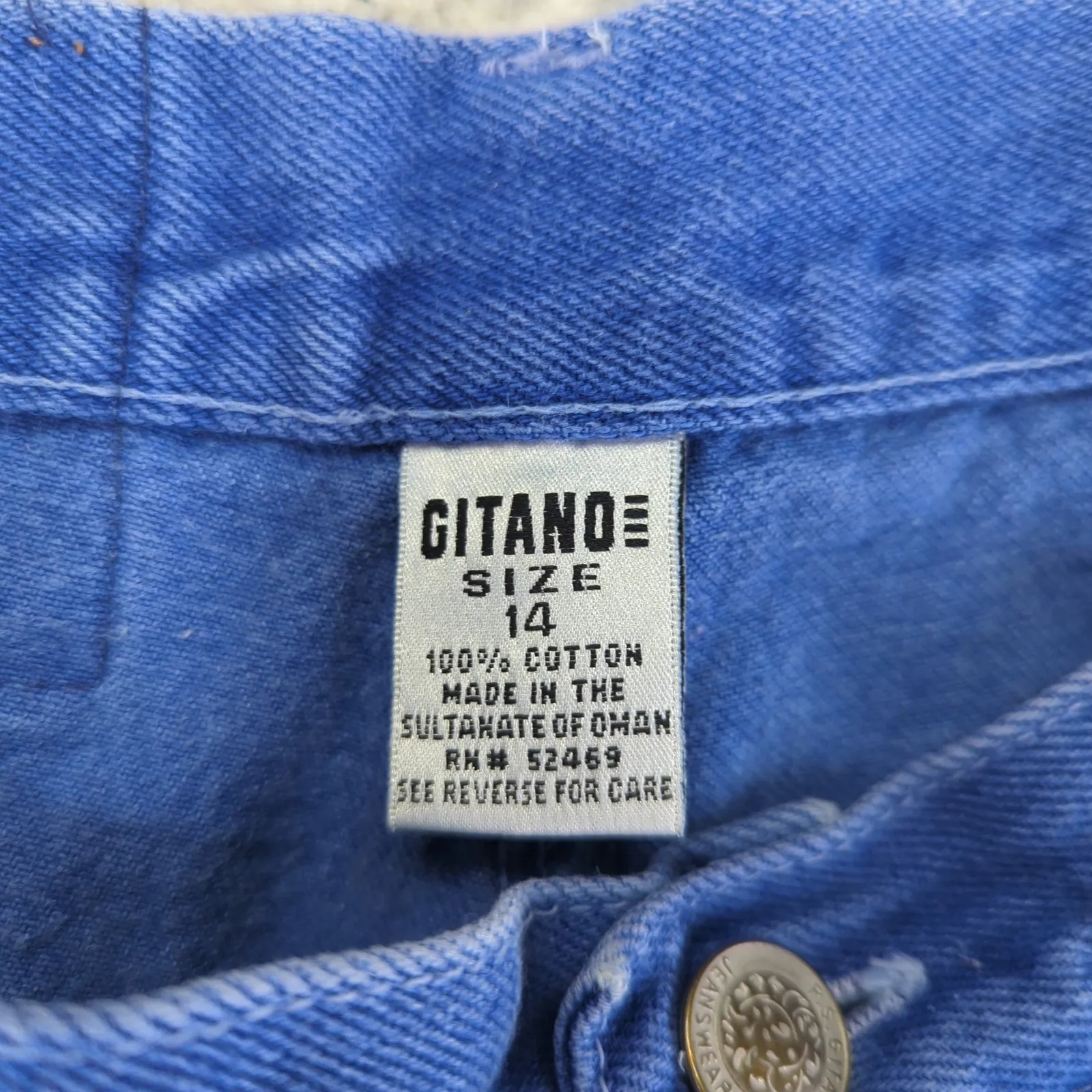 Vintage Gitano Denim High Rise Shorts Button Fly Womens 14 Relaxed Midi Mom Dad Blue - Image 4