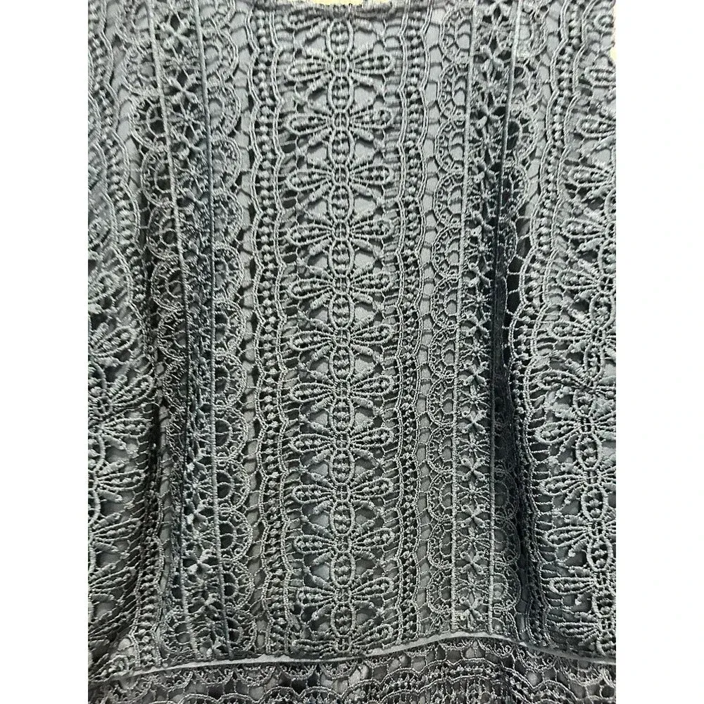 Loft Jewel Tone Green‎ Lace Overlay Sheath Dress Size 8 - Image 2