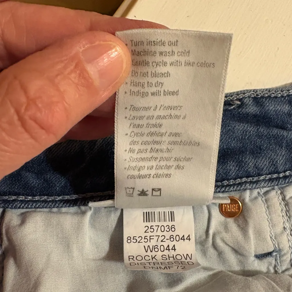 Paige Anessa Petite Wide Leg Jeans in Rock Show Distressed - Image 10