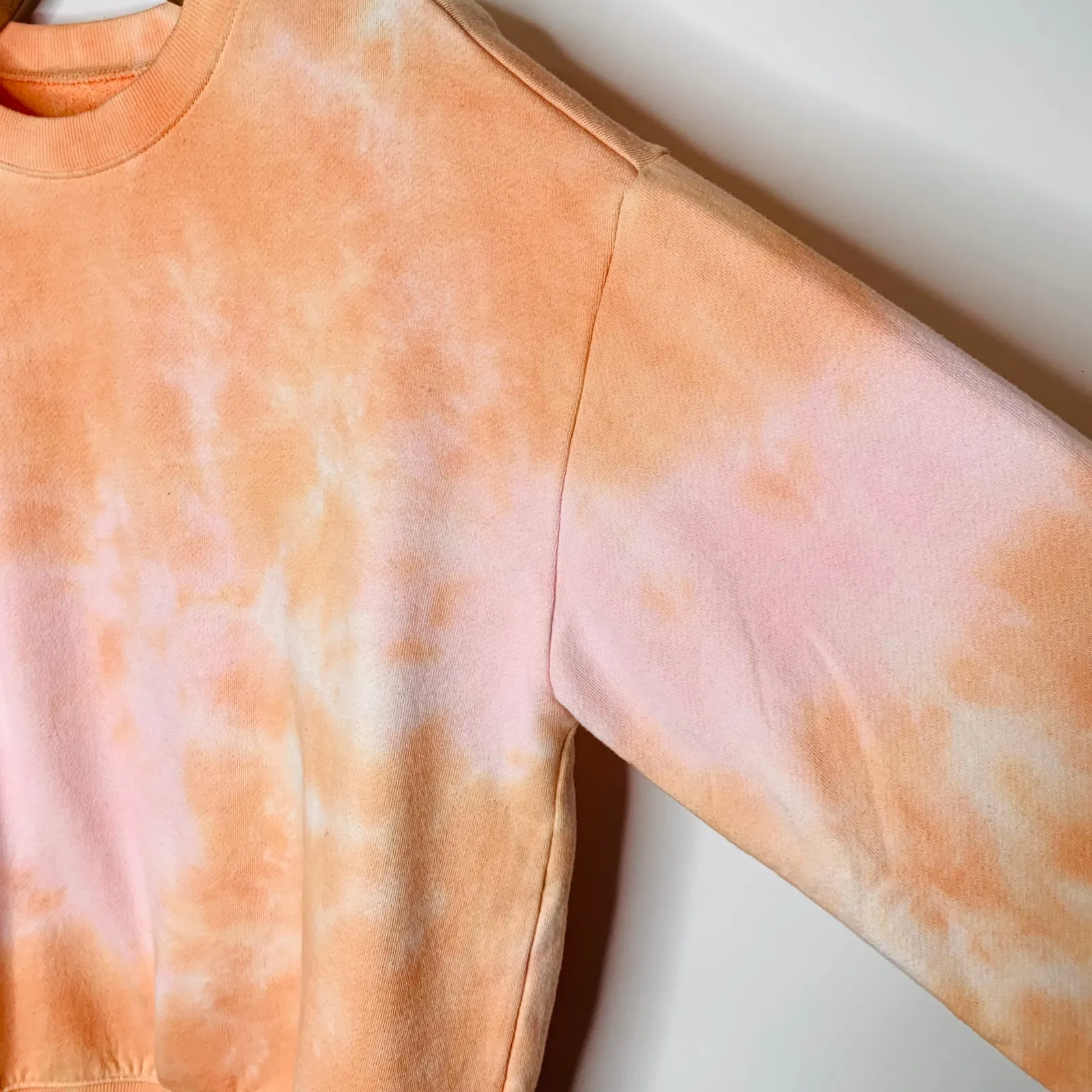 Cotton Tie Dye Orange Crewneck Sweatshirt Sz Small ? - Image 3