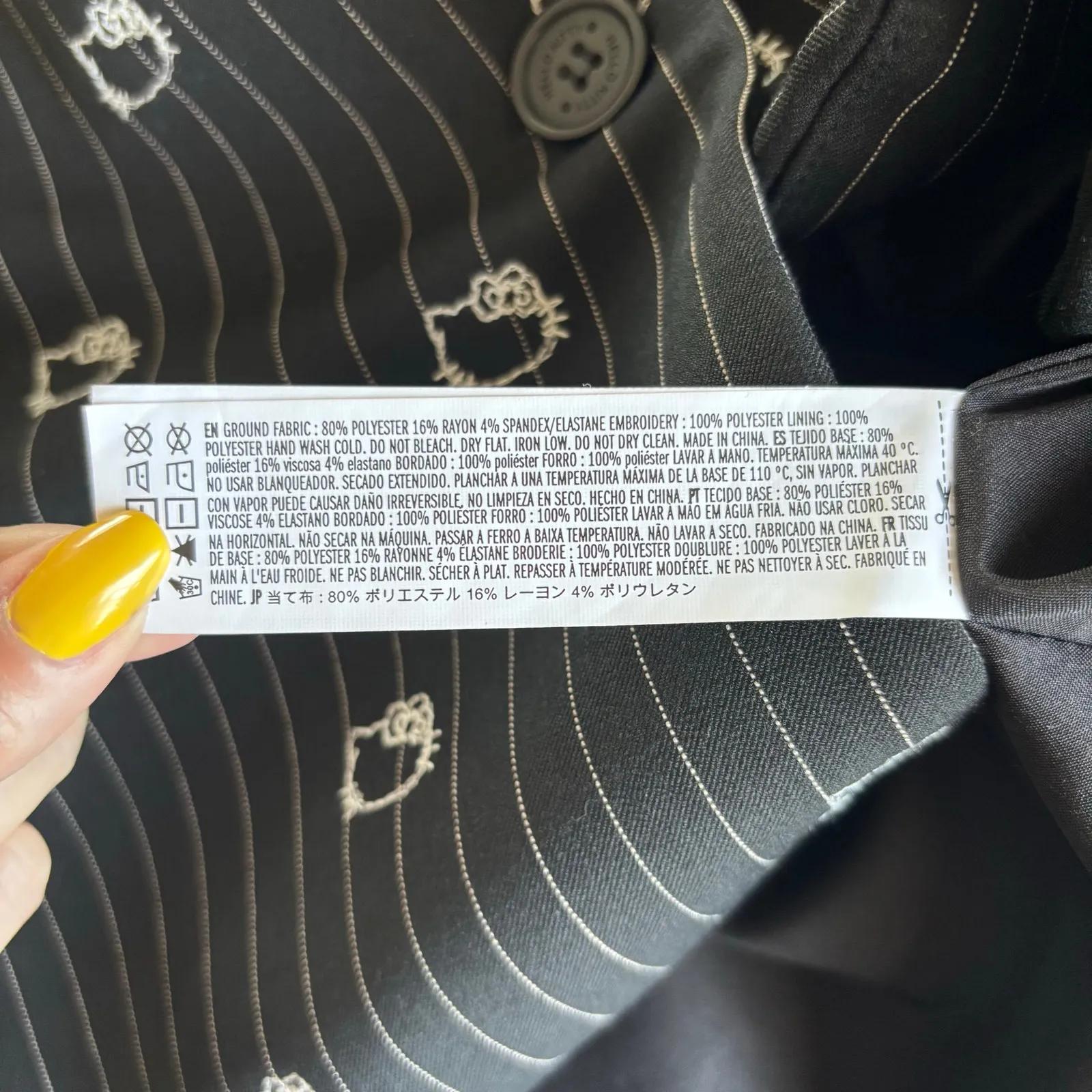 Forever 21 Hello Kitty Oversized Blazer Black Striped Jacket Women’s Size Medium - Image 4