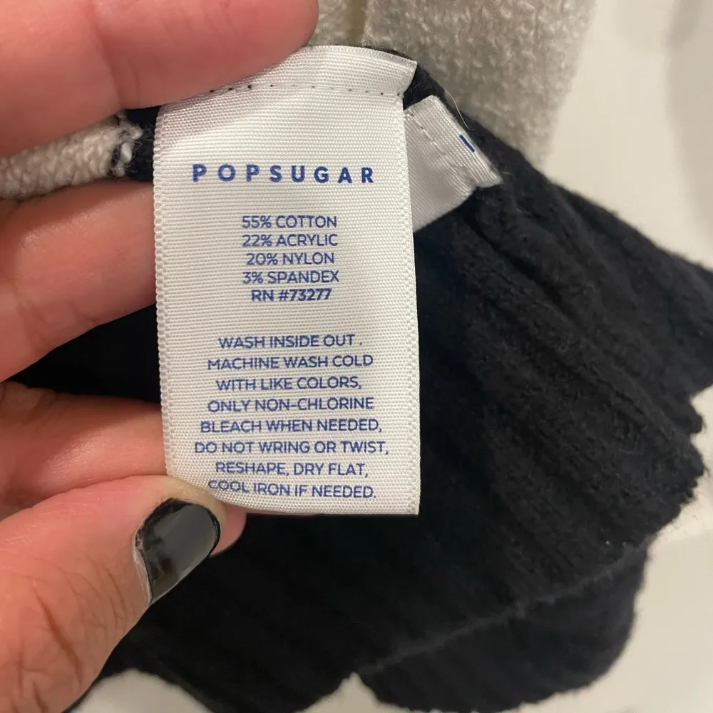 Popsugar Black & White Stripped Hooded Cardigan - Image 4