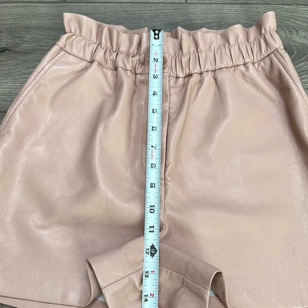 Wilfred By Aritzia Speechless High Waisted Tuscany Rose Vegan Leather Shorts 2 - Image 7
