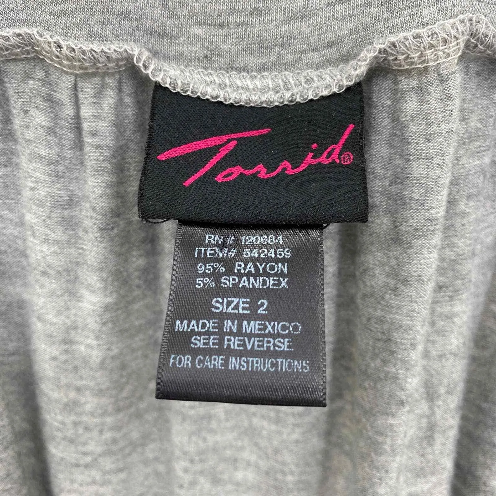 Torrid Cardigan Vest Womens 2 18/20 2X Gray Rayon Open Front Button Detail - Image 4