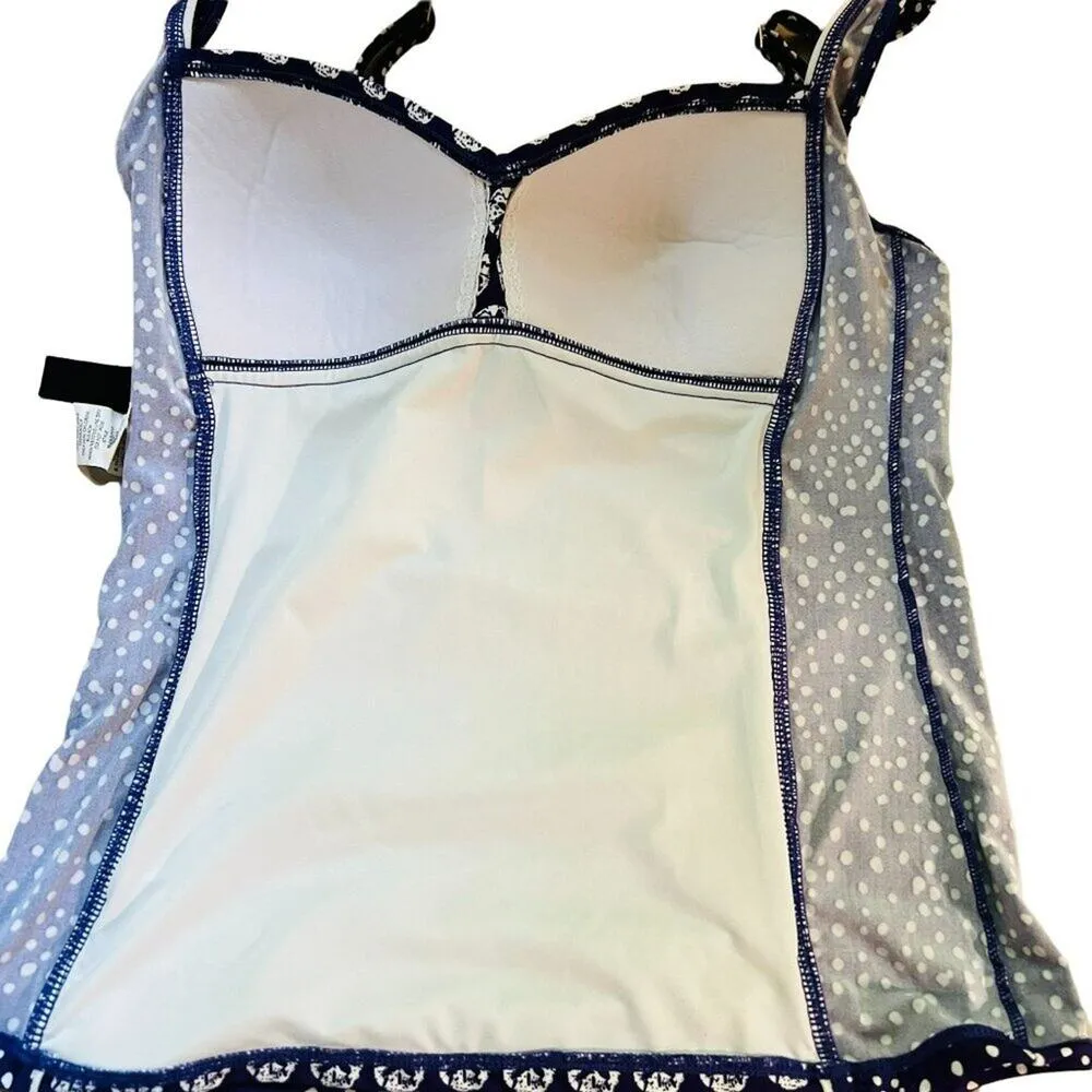 La Blanca Island Goddess Purple Sand Dollar Tankini Top Womens Size 8 - Image 3