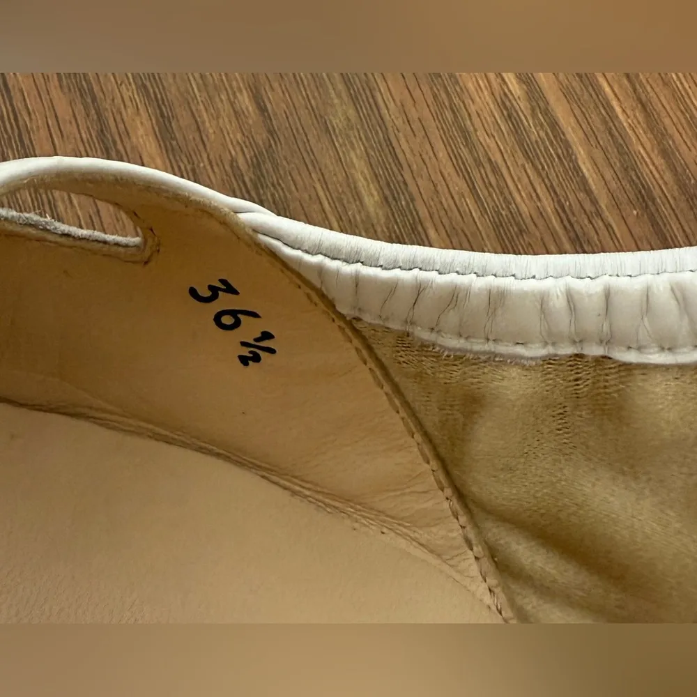 TOD’S White Leather Degas W Ballerina Flat Loafer Square Toe w Tassel Size 6.5 - Image 7