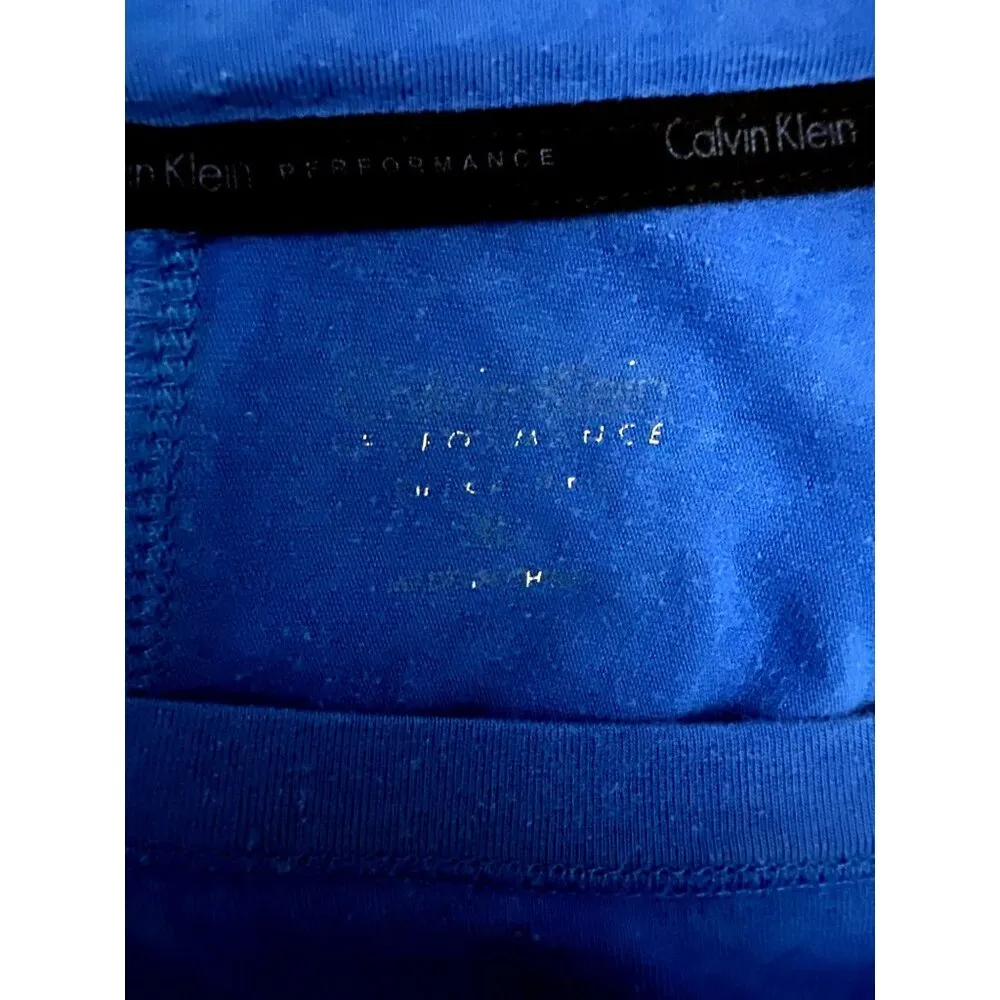 Calvin Klein Performance Ruched Blue Long Sleeve Lightweight Sweater Size M - Image 6