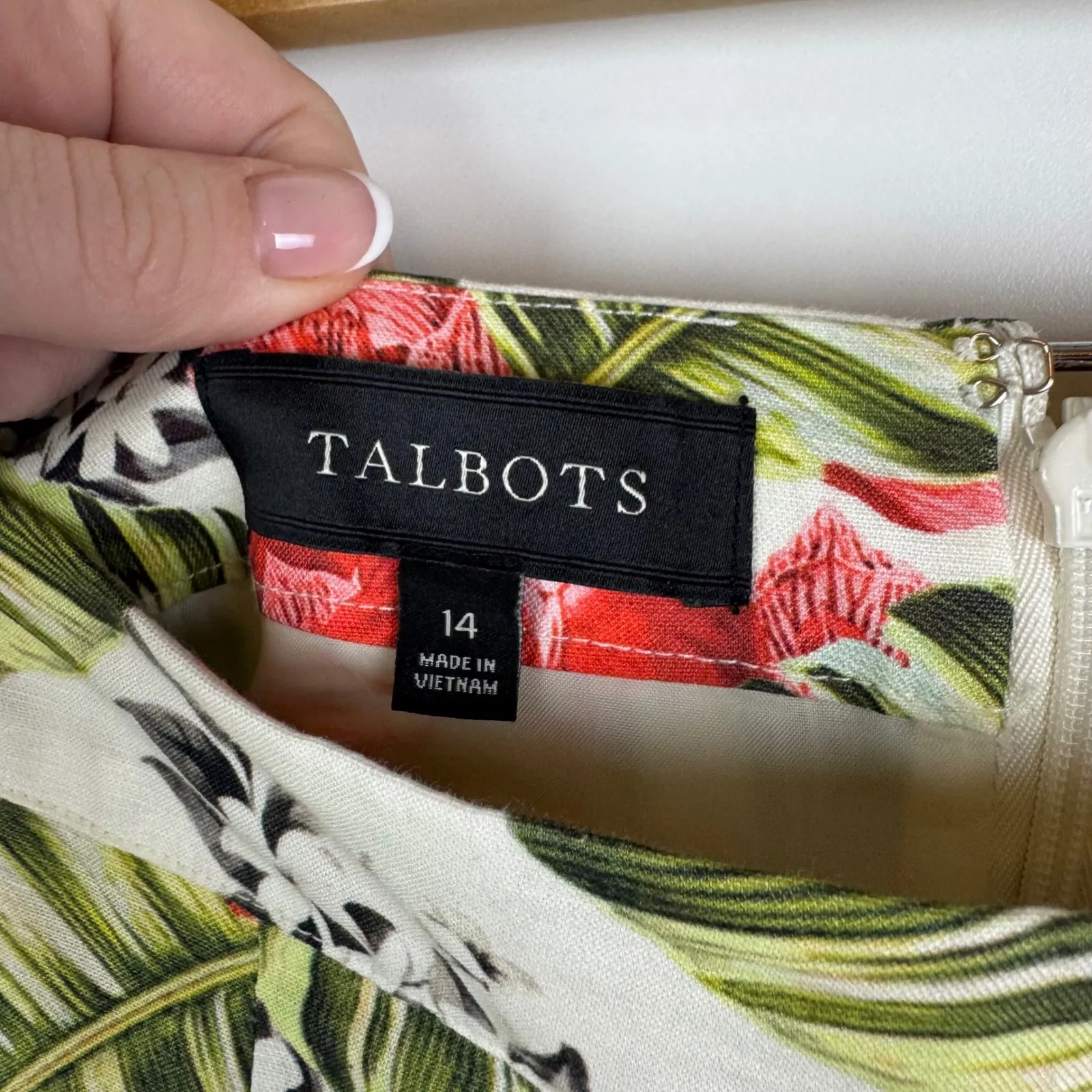 Talbots Floral Midi‎ Skirt Size 14 Tropical Linen Cotton Vacation Cruise Resort - Image 7