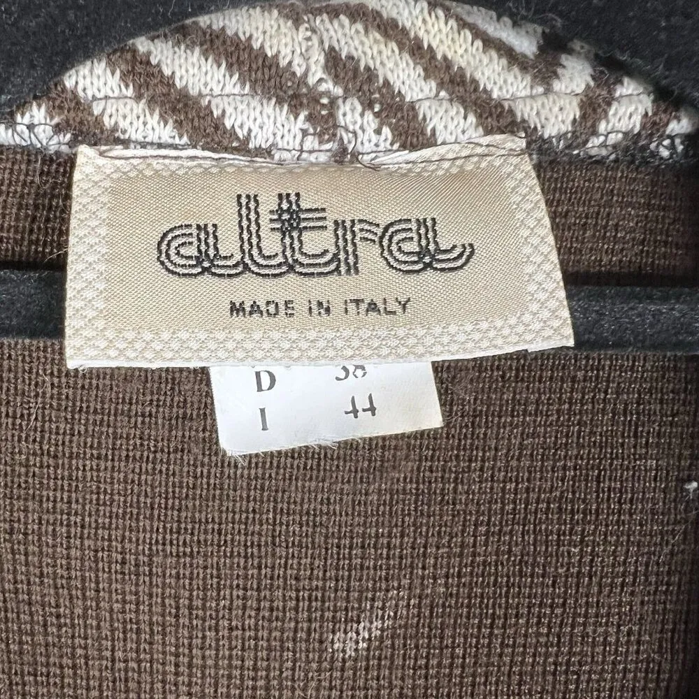 Vintage Altra Made In Italy MerinoWool Sweater & Skirt Set Brown Women’s Size 10 - Image 9
