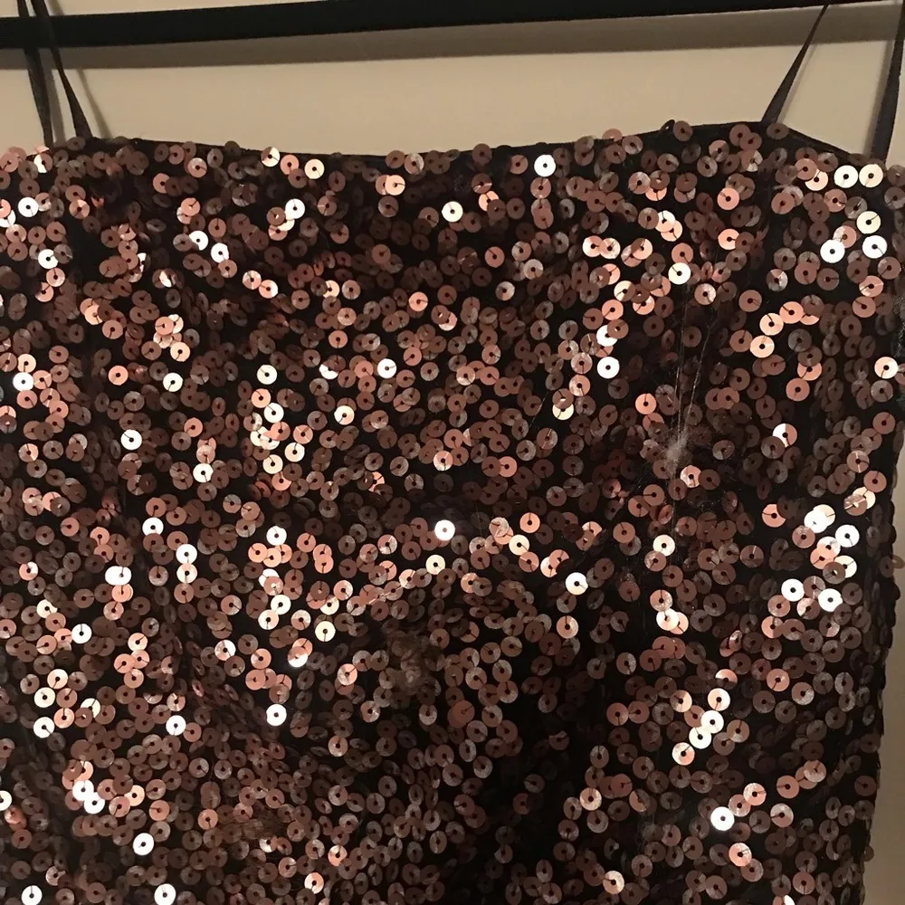 As U Wish Sequin And Glitter Rose Gold Dress - Image 2