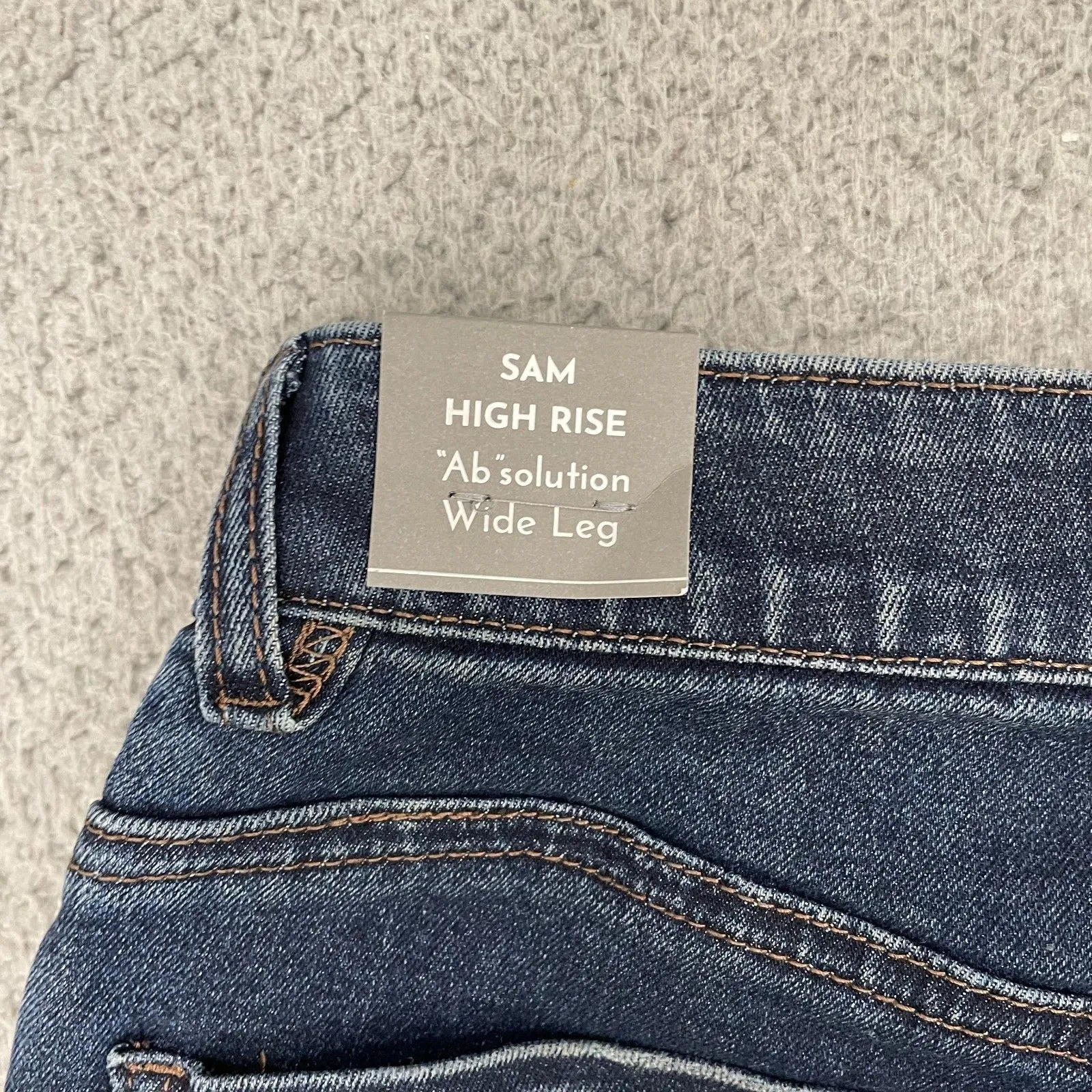 Wit & Wisdom Sam High Rise Jeans Women 0 Dark Wash Absolution Wide Leg NWT Blue - Image 6