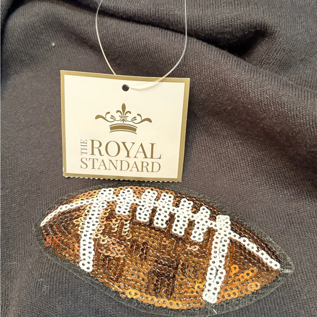 The Royal Standard Football Queen Sequin Sweatshirt size XS NWT Black - Image 9