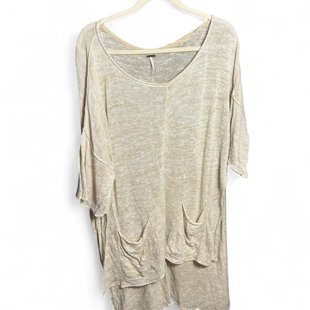 Free People Mélange High Low Sweater Top Size M - Image 3