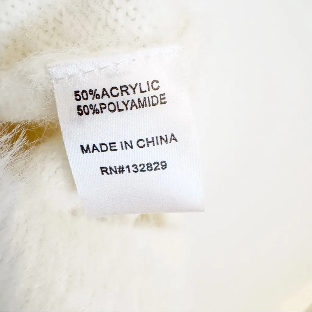 Superdown Revolve Lola Cut Out Fuzzy Knit Sweater Mini Dress White Size S - Image 7