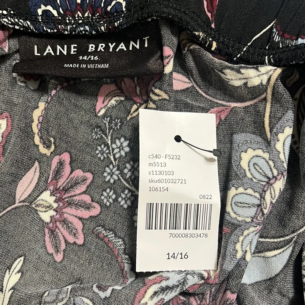 Lane Bryant Ruched Flounce Floral Elastic Waist Pull-up Skirt Sz 14/16 Casual - Image 5