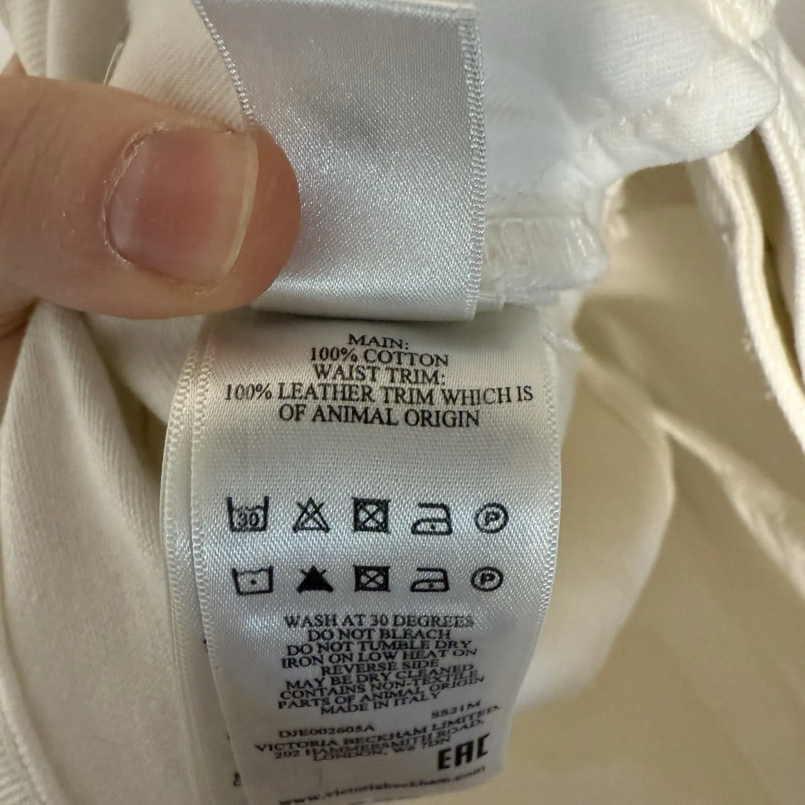 Victoria Beckham Portland‎ Mid Rise Wide Leg White Jeans Size 30 - Image 12