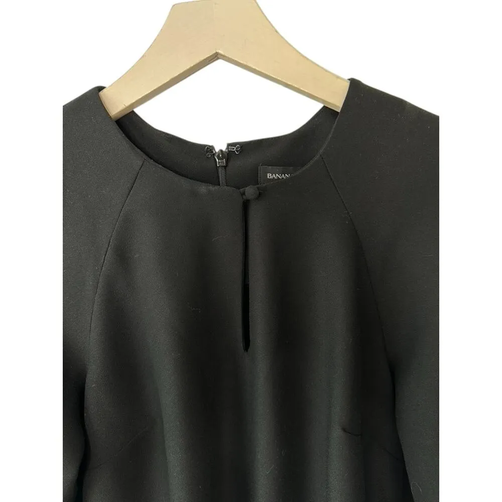 Banana Republic Petite Black Bell-Sleeve Shift Dress Women's Size 8P 8 Petite - Image 3