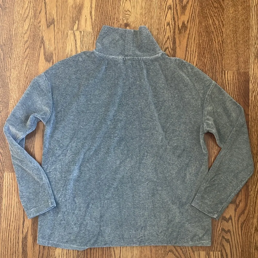 Banana Republic Gray Velour Mock Neck Pullover Sweater Sweatshirt Sz Small Cozy - Image 6