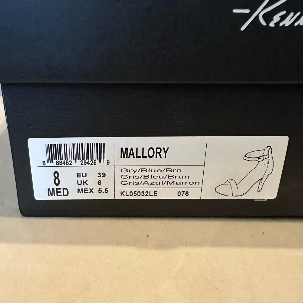 🌸Kenneth Cole Mallory snake skin print ankle strap heels Size 8 medium Gray - Image 8