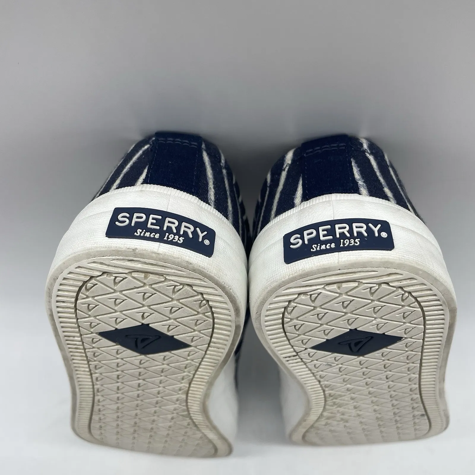 Sperry Womens 10 Shoes Top Sider Boat Sneaker White & Navy Stripe Beach Nautical - Image 10