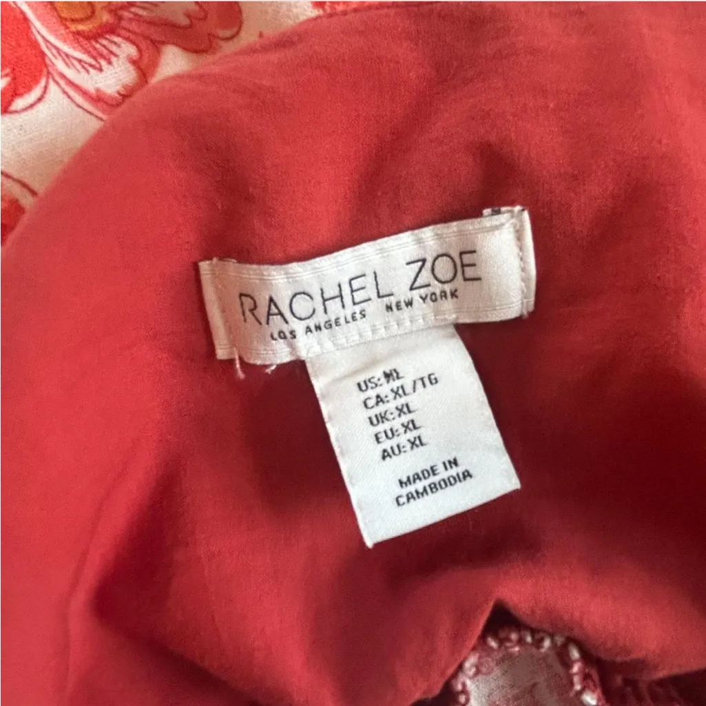 Rachel Zoe Linen Blend Floral Boho Maxi Dress XL - Image 6