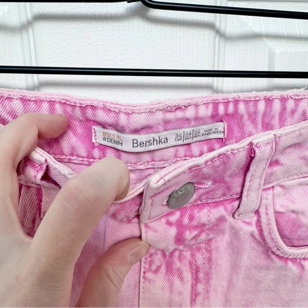BERSHKA NWOT SZ 4 Pink Denim Mini Skirt - Image 2