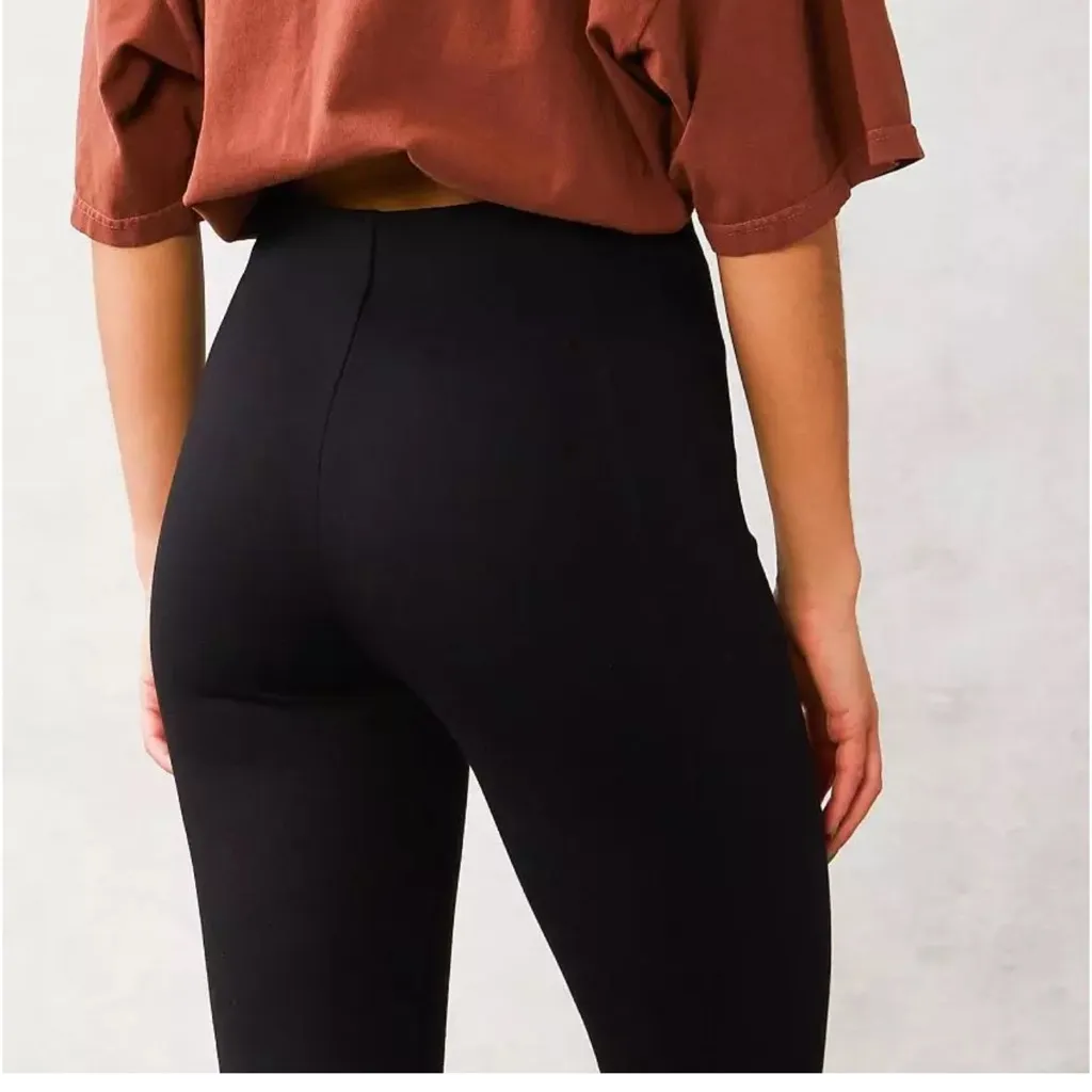 Black Flared Women's Pants split leg - Image 2