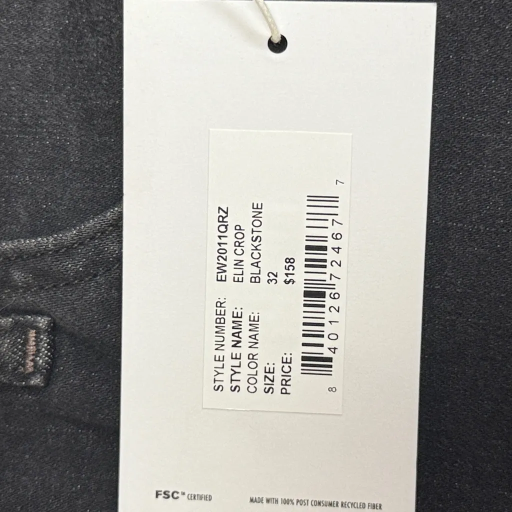 Edwin “Elin” Cropped Jeans in Blackstone Black Size 32 - Image 9