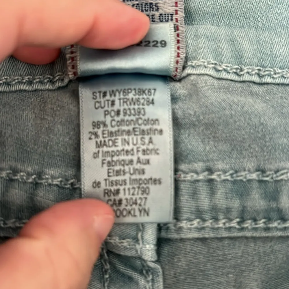 True Religion Light Blue Cut Off Shorts Size 27 - Image 6