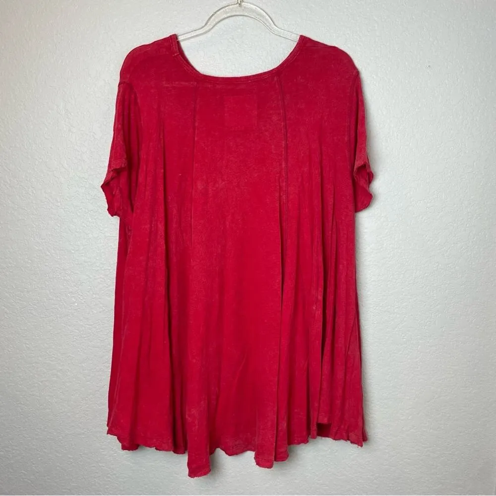 WE THE FREE FREE PEOPLE Flowy Crewneck Red Top Size XS - Image 7