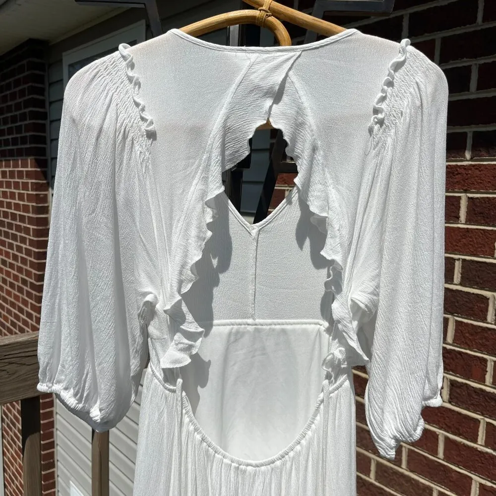 Umgee White Flowy Dress Women's Small - Image 5