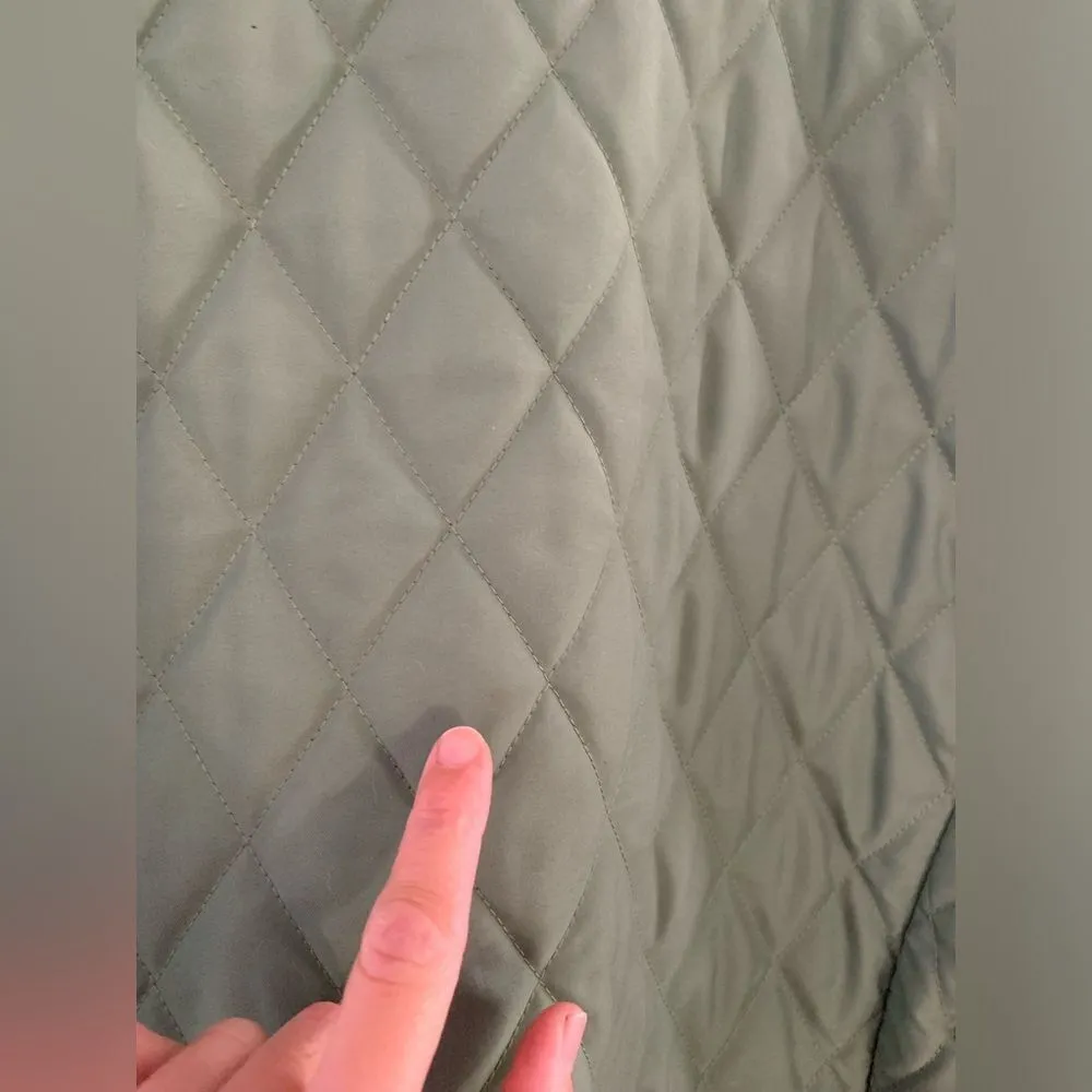 Brooks Brothers 346  Quilted Jacket Button Up Plaid Lined Green Size 8 Size S M - Image 15